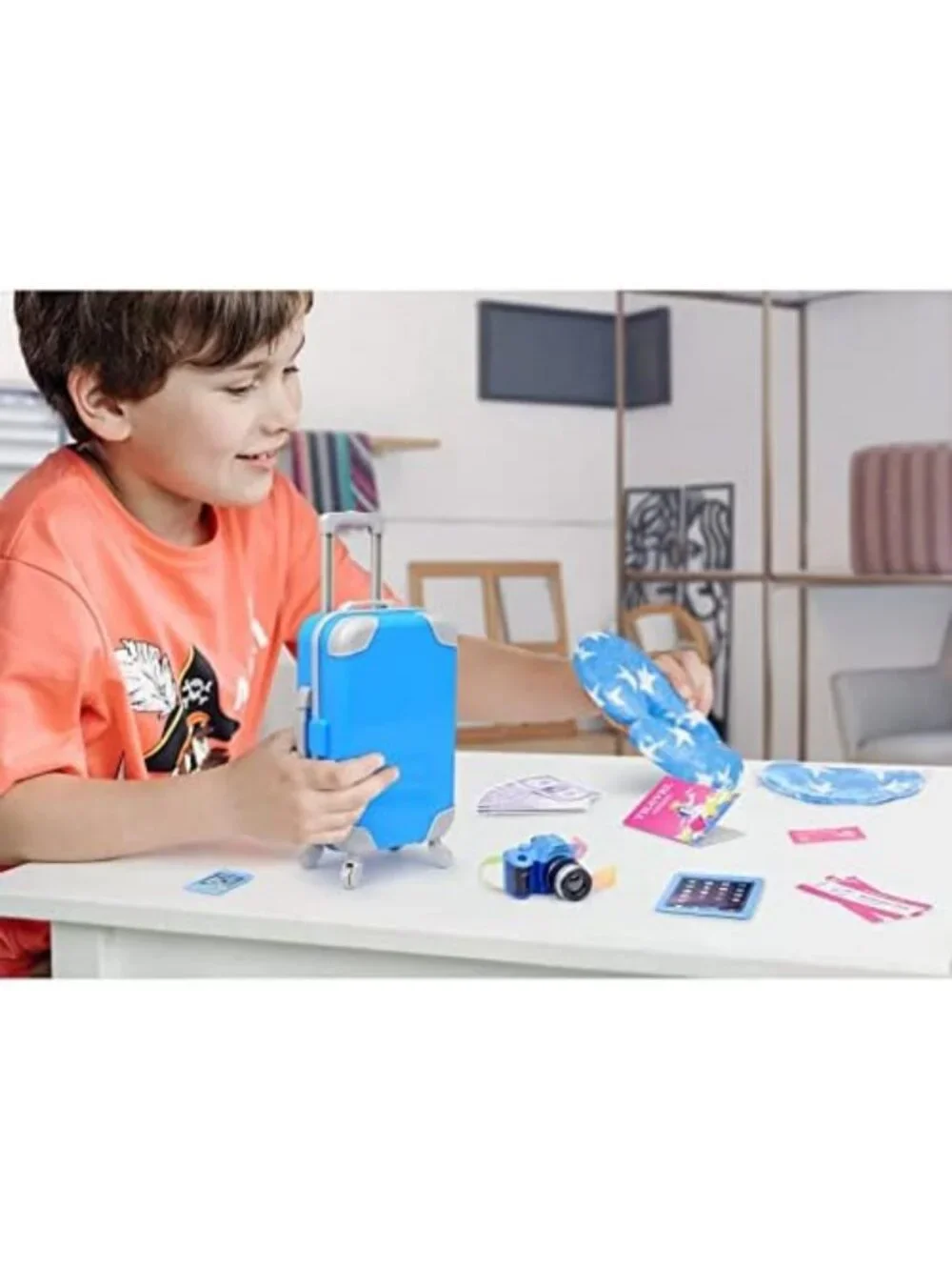 24 Pcs 18-Inch Doll Clothes Travel Set with Suitcase & Accessories for Kids